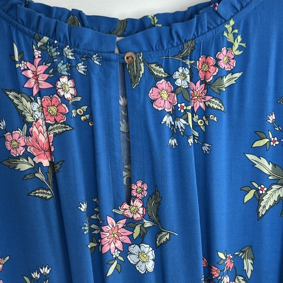 Worn once! 🌟 Ann Taylor blue floral long dress - Picture 4 of 5